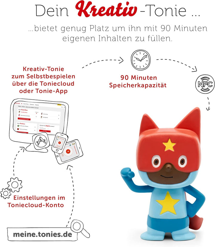 tonies Hörfigur für Toniebox, Kreativ Superheld, zum Selbstbespielen, 90 Minuten Speicher für eigene