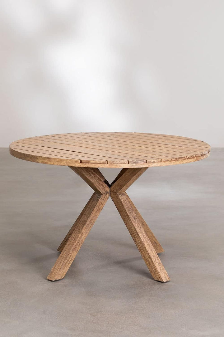 SKLUM Runder Gartentisch aus Holz Naele Ø120 cm, Ø120 Cm