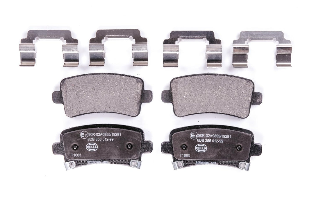 HELLA PAGID 8DB 355 012-991 Bremsbelagsatz - T1663 - Dicke/Stärke: 17.3mm - Bremssystem: TRW - mit a