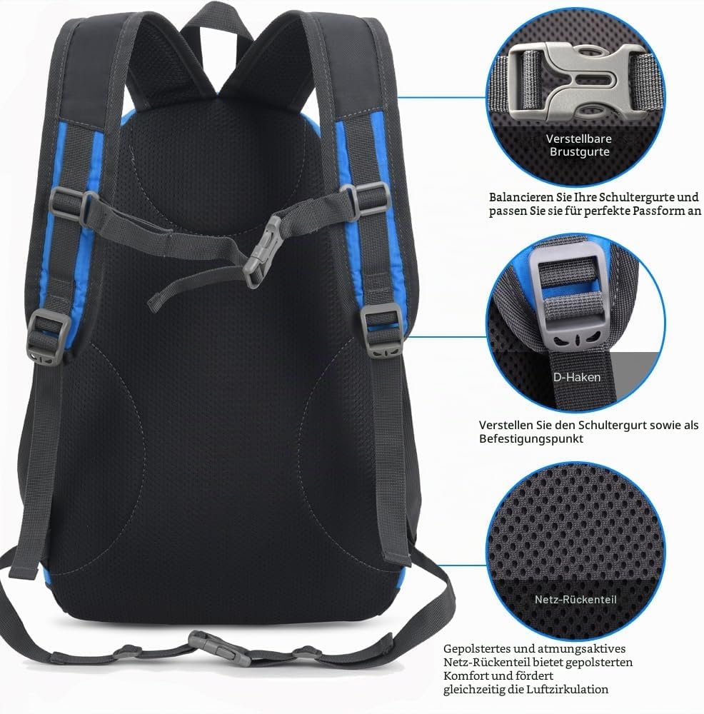Bseash Kleine Grösse 20L leichte wasserdichte Rucksack, Outdoor Sport Travel Daypack für Radfahren W