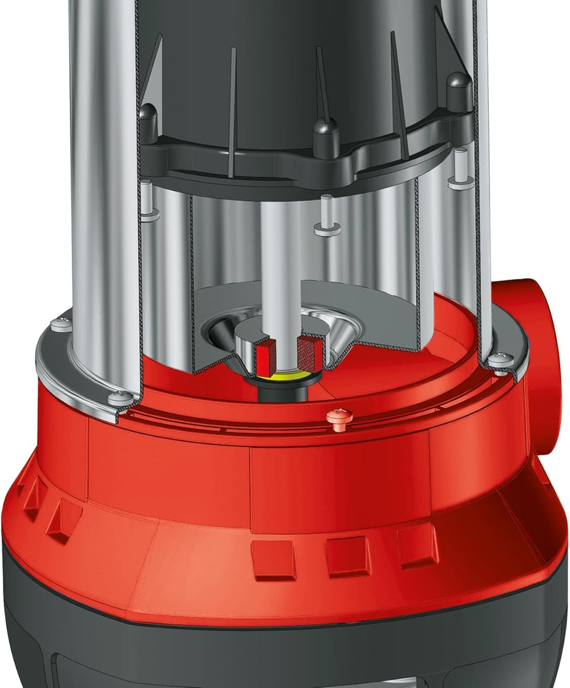 Einhell GC-DP 7835 Schmutzwasserpumpe (Rot, 780W,Ø35 mm Fremdkörper,15.700 L/h Förderl., Schwimmersc