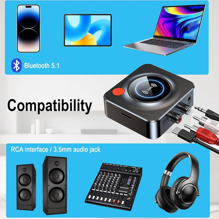 Bluetooth 5.1 Audio Empfänger für Stereoanlage, Bluetooth HiFi-Empfänger, Audio-Adapter,Audioadapter