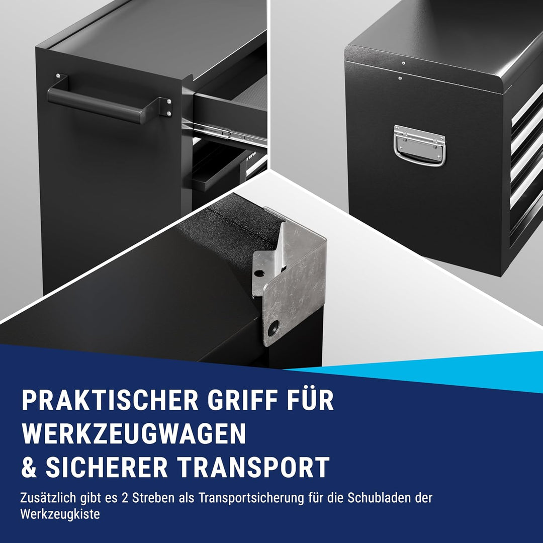 NTG Werkstattwagen Werkzeugwagen mit Werkzeugkiste | OHNE Werkzeug | 8 Schubladen + grosses und klei