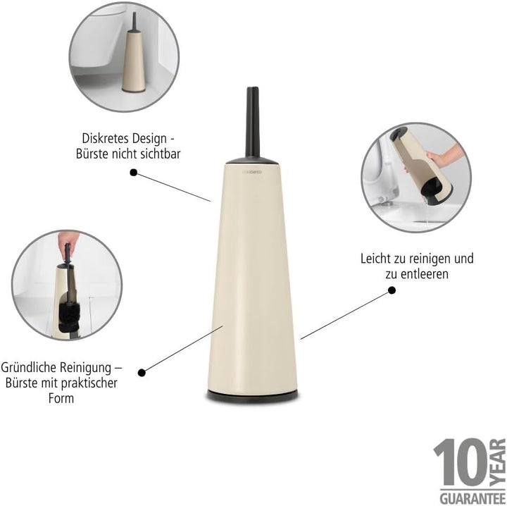 Brabantia - Renew Toilettenbürste & Halter - Hygienische Bürste - Reinigt unter dem Rand - Rutschfes