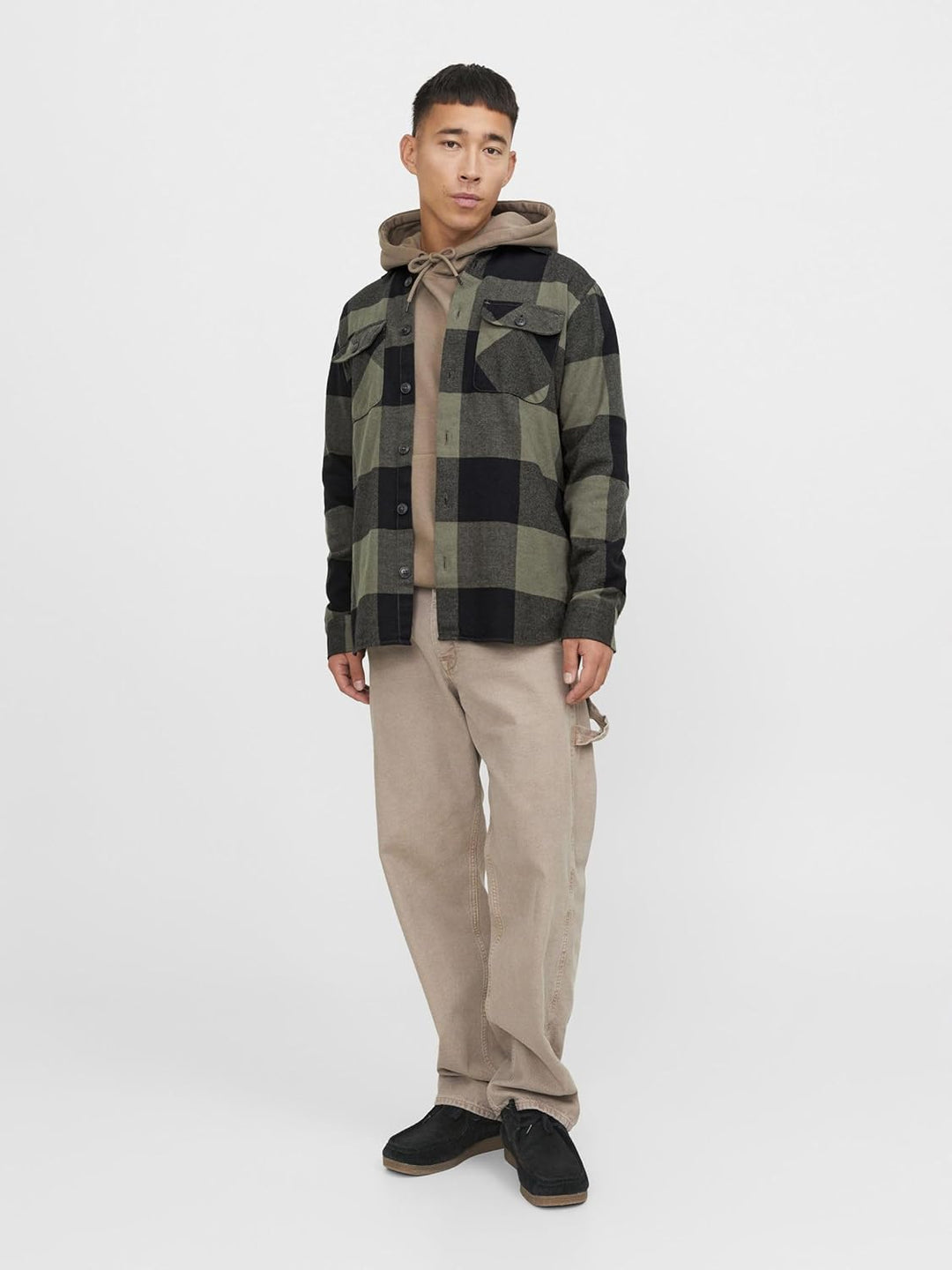 JACK & JONES Male Overshirt Comfort Fit Overshirt S Dusty Olive, S Dusty Olive
