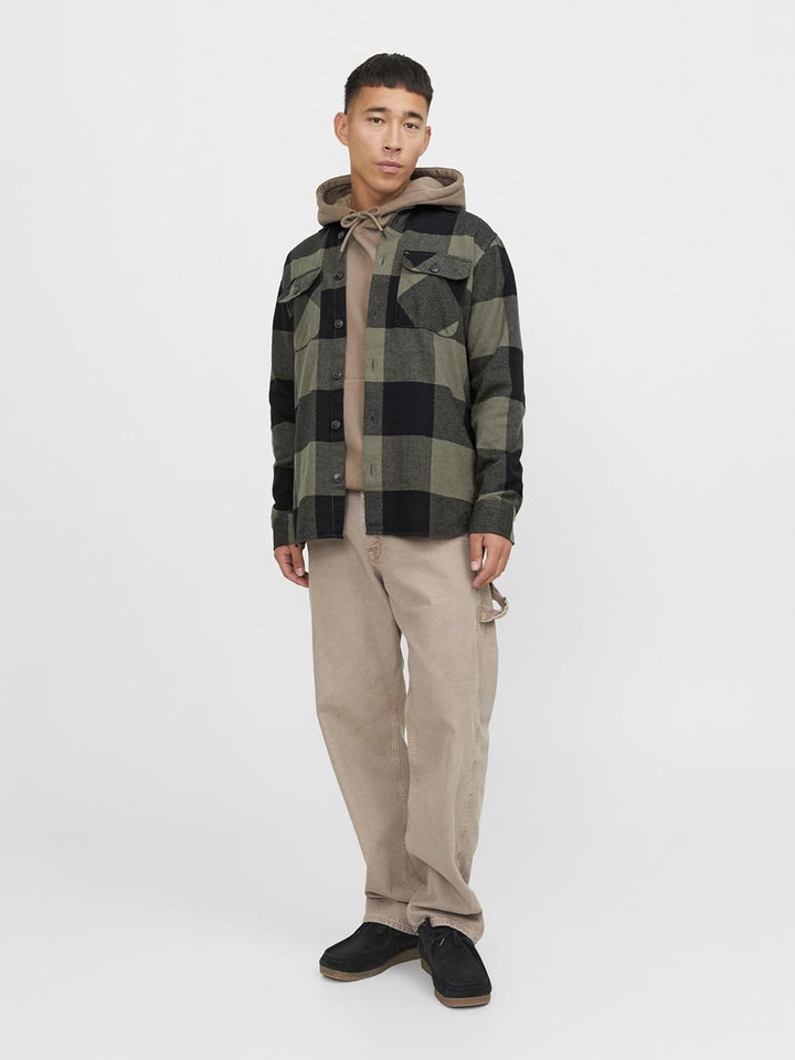 JACK & JONES Male Overshirt Comfort Fit Overshirt S Dusty Olive, S Dusty Olive