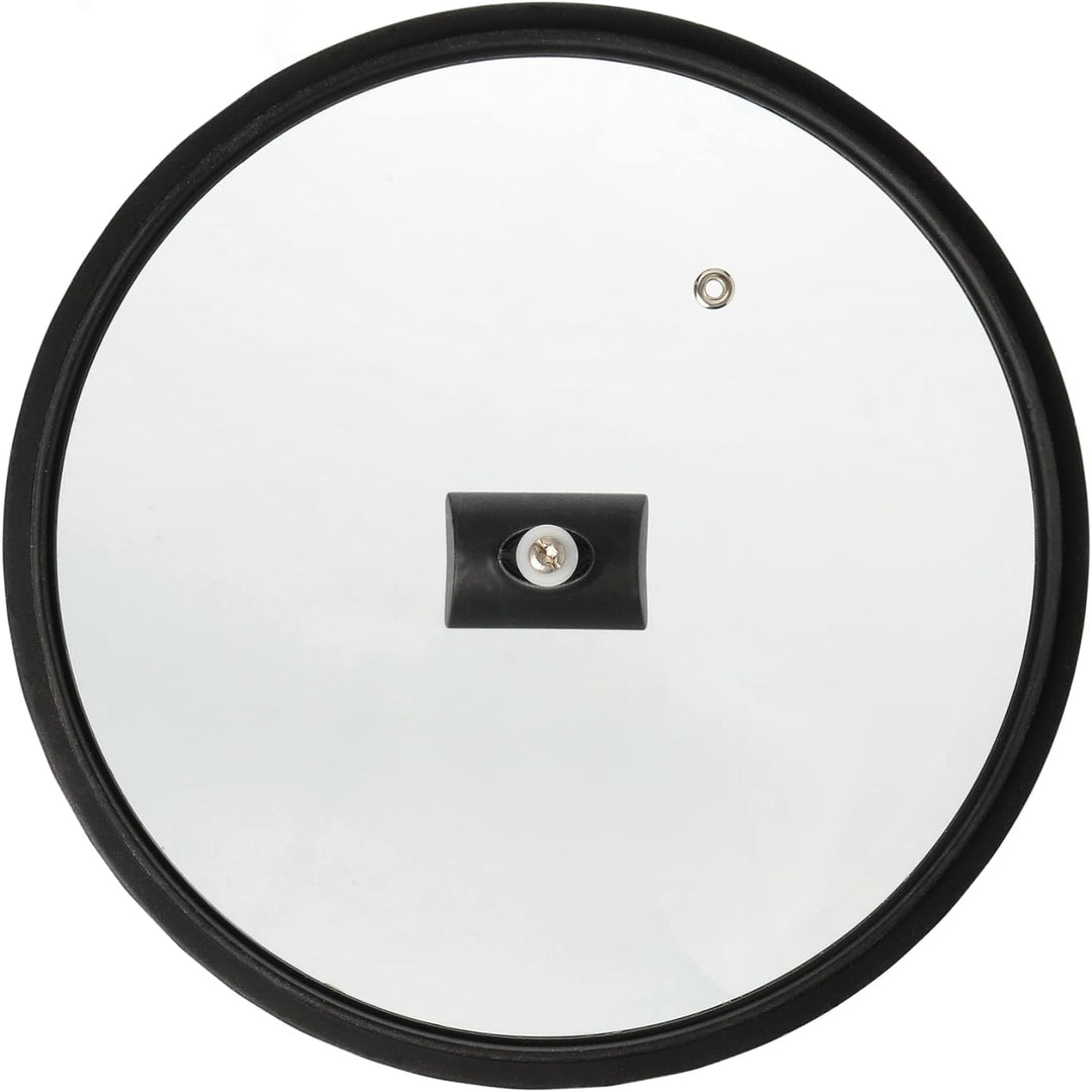 Moneta Flachdeckel, Silikonrand und Knauf, 32 cm, transparent und schwarz, 0004124532