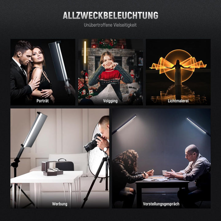 NEEWER CL124 PRO Handheld LED Leuchtstab, zweifarbiger Video Lichtstab mit 2,4G Steuerung, verbesser