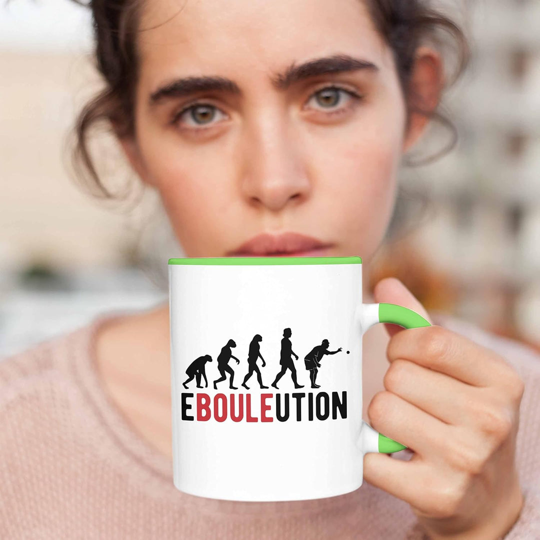 Trendation - Boule Tasse Geschenk Ebouleution Pétanque Boule-Spieler Geschenkidee Spruch (Grün), Grü