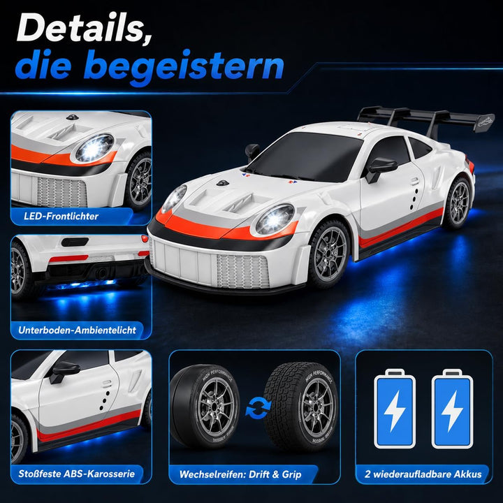 Ferngesteuertes Auto 1:24 Scale Drift Car 4WD 2.4GHz RC Drift Auto 20KM/H Hohe Geschwindigkeit Rennw