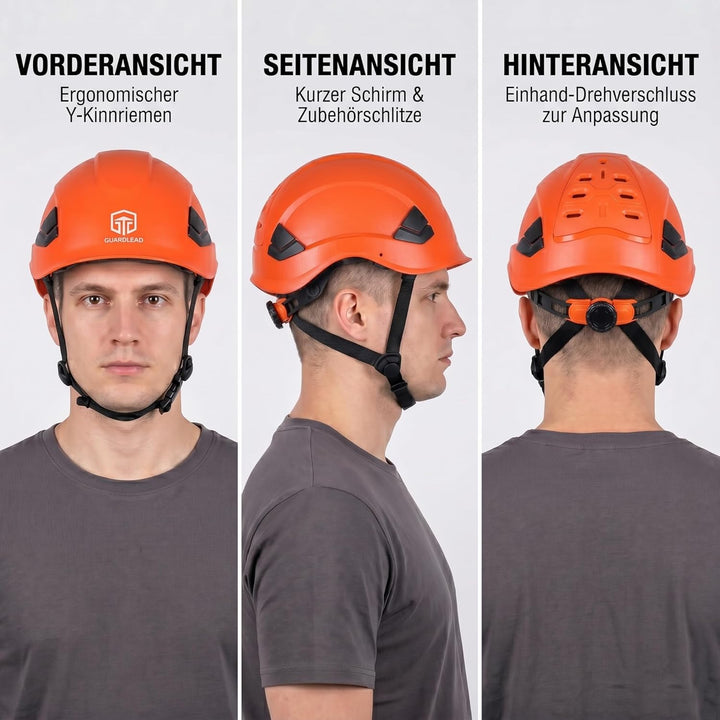ABS-Sicherheitshelm, Arbeitshelm Schutzhelm, mit Belüftungslöchern und verstellbarem Kopfband, EN 39