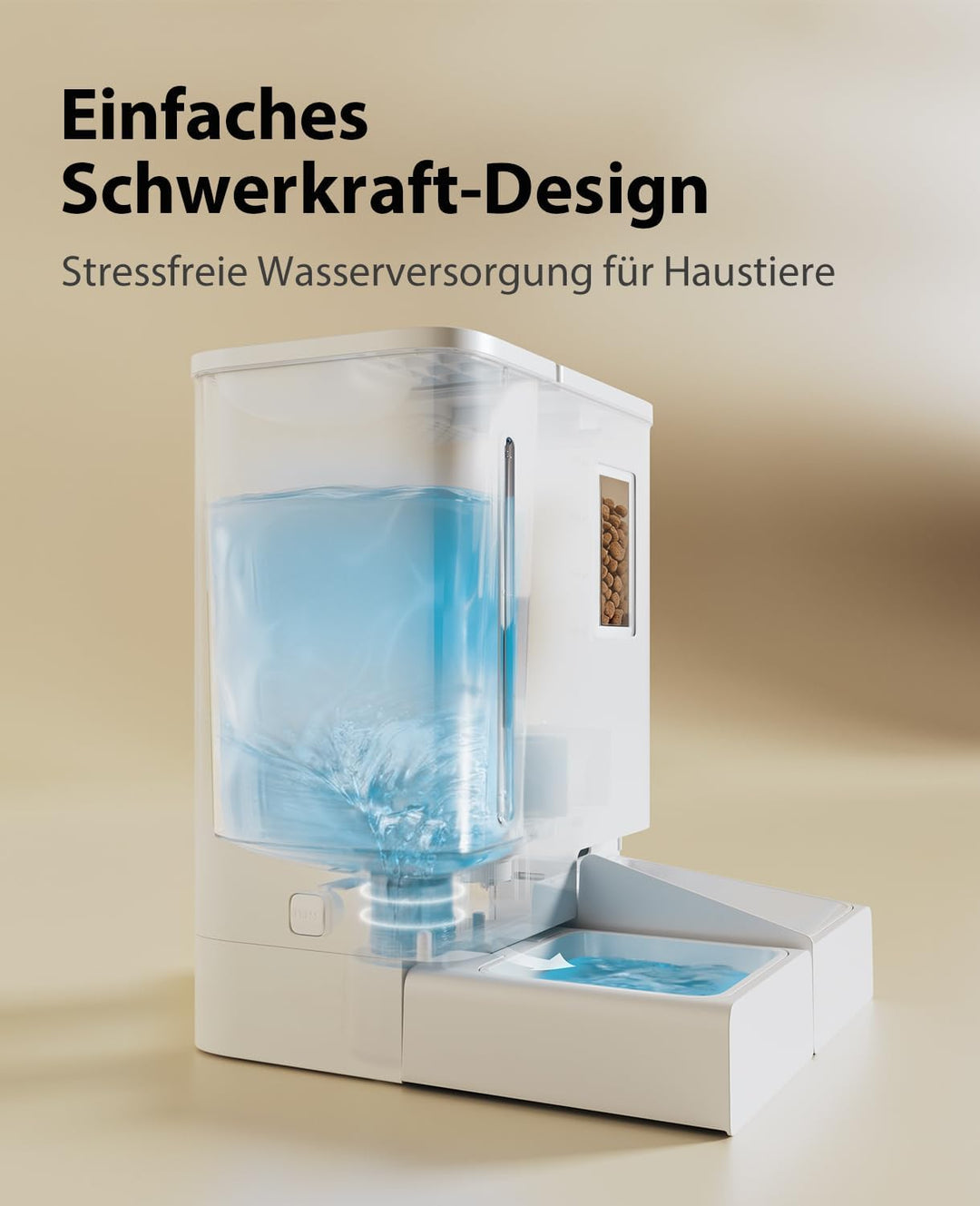 Futterautomat Katze und Katzenbrunnen 2-in-1, 5L Automatischer Futterspender Hunde mit Programmierba