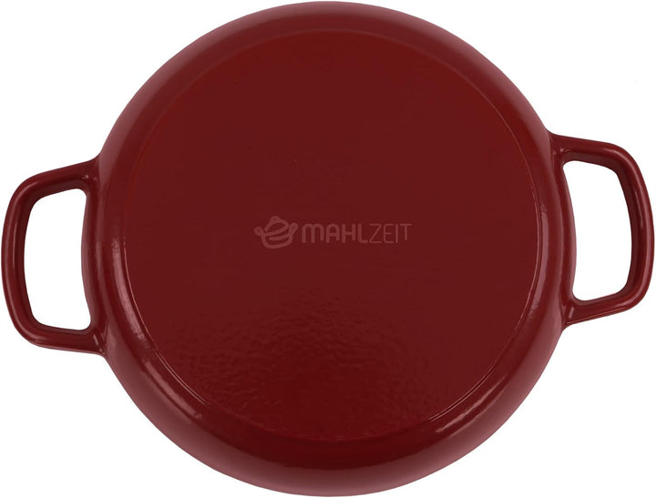 Mahlzeit Gusseisen Brottopf Set emailliert | 6,4 Liter | Dark Cherry | Brotbackform mit Brotschlinge