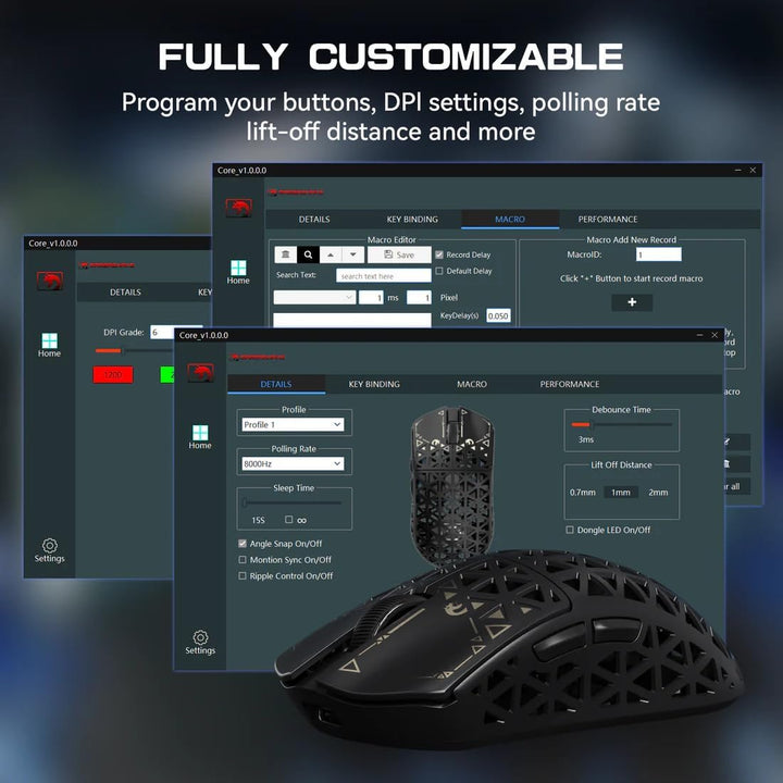 MAMBASNAKE M5 Ultra Carbon Fiber 8000Hz Wireless Gaming Mouse, 39g Superlight, 42000DPI, PAW3950MAX