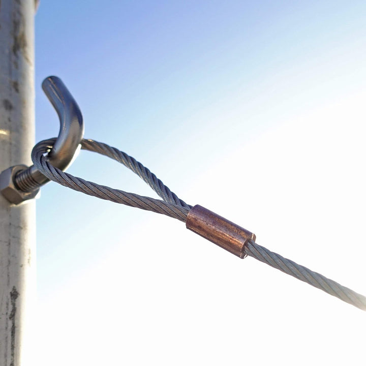 Drahtseile24 Edelstahlseil mit Ösen, Edelstahl Drahtseil mit Schlaufen | V4A AISI 316 | Ø2mm / 50kg