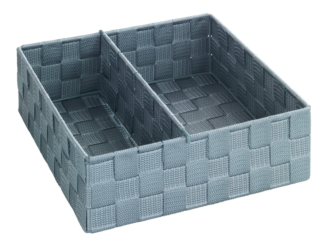 WENKO Küchenorganizer Adria Grau L 2 Fächer für getrennte Aufbewahrung Grau Grau 9 x 26 x 26 cm Sing