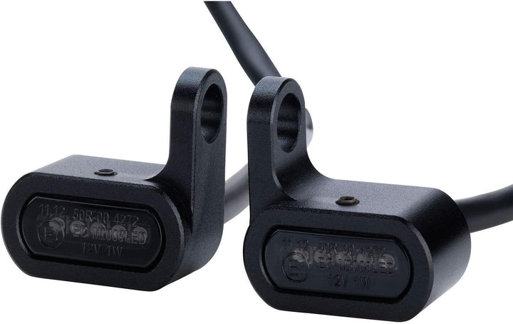 Germany Motorsports LED Motorrad Mini Blinker für Armatur Gabel Fender Custom Chopper Cruiser schwar