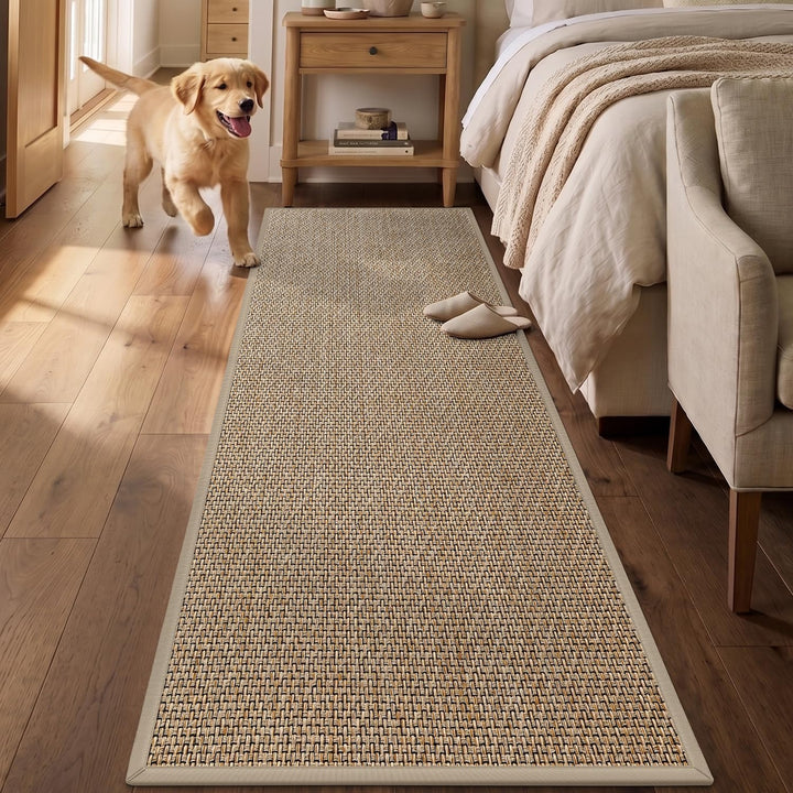 DEXI Teppich Läufer 60 x 180 cm, Fussmatte Eingang Innenbereich rutschfest, Dünn Türmatte mit Gummir