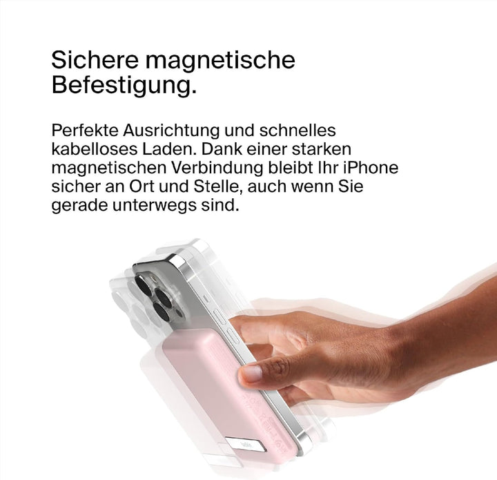 Belkin magnetische 5000-mAh-Powerbank, externer Handy-Akku, kompatibel mit MagSafe, mit Passthrough-