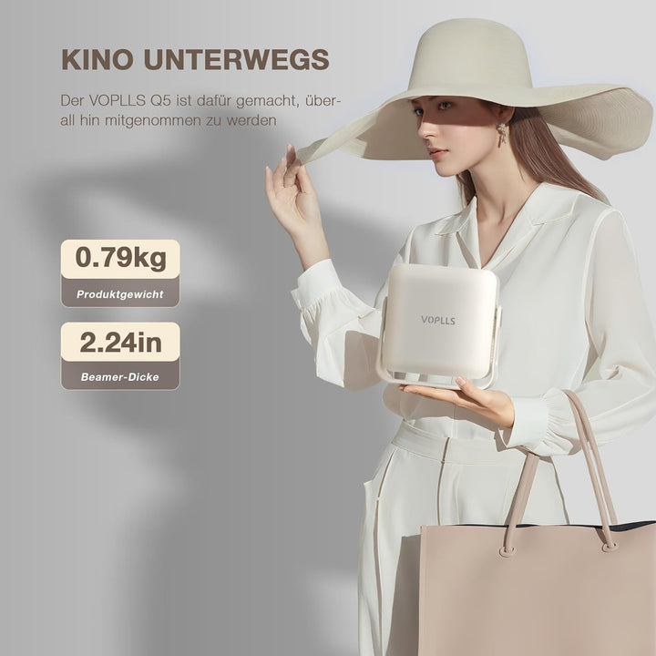 Smart Beamer Netflix Offiziell Mini Projektor 4K mit Autofokus ＆ Trapezkorrektur, VOPLLS 700ANSI 108