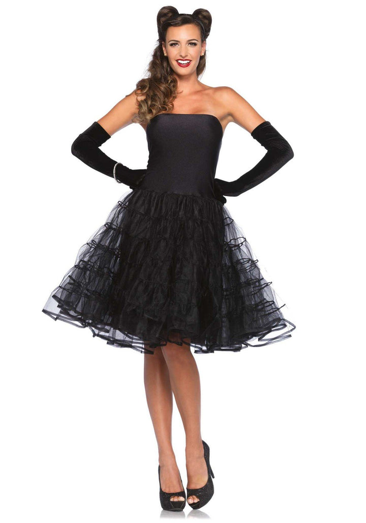 LEG AVENUE 85481 - Rockabilly swing dress Petticoats, Grösse M/L (Schwarz) Grösse: M/L (EUR 40-42) S