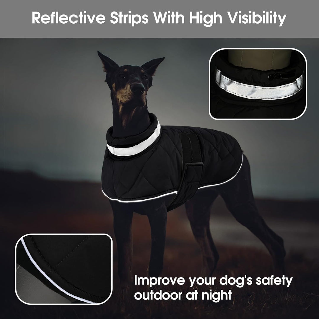 ASENKU Hundemantel Winter L für Grosse Hunde, Wasserdicht & Winddicht, Fleece Reflektierende Warme H