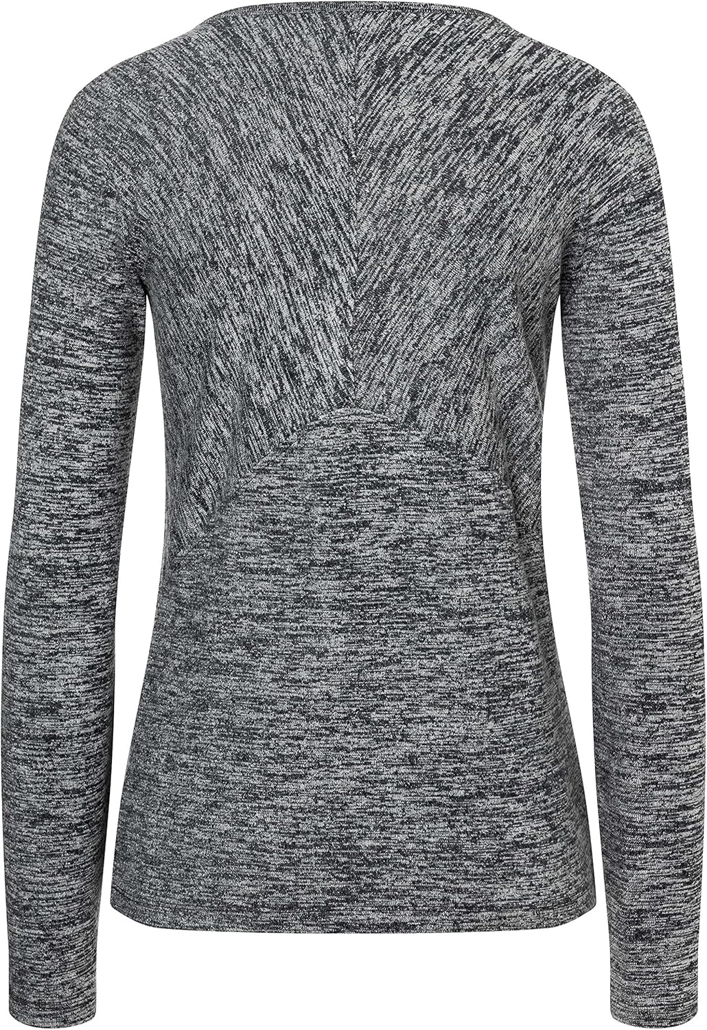 Timezone Damen Slim Henley Longsleeve T-Shirt XS Black Melange, XS Black Melange