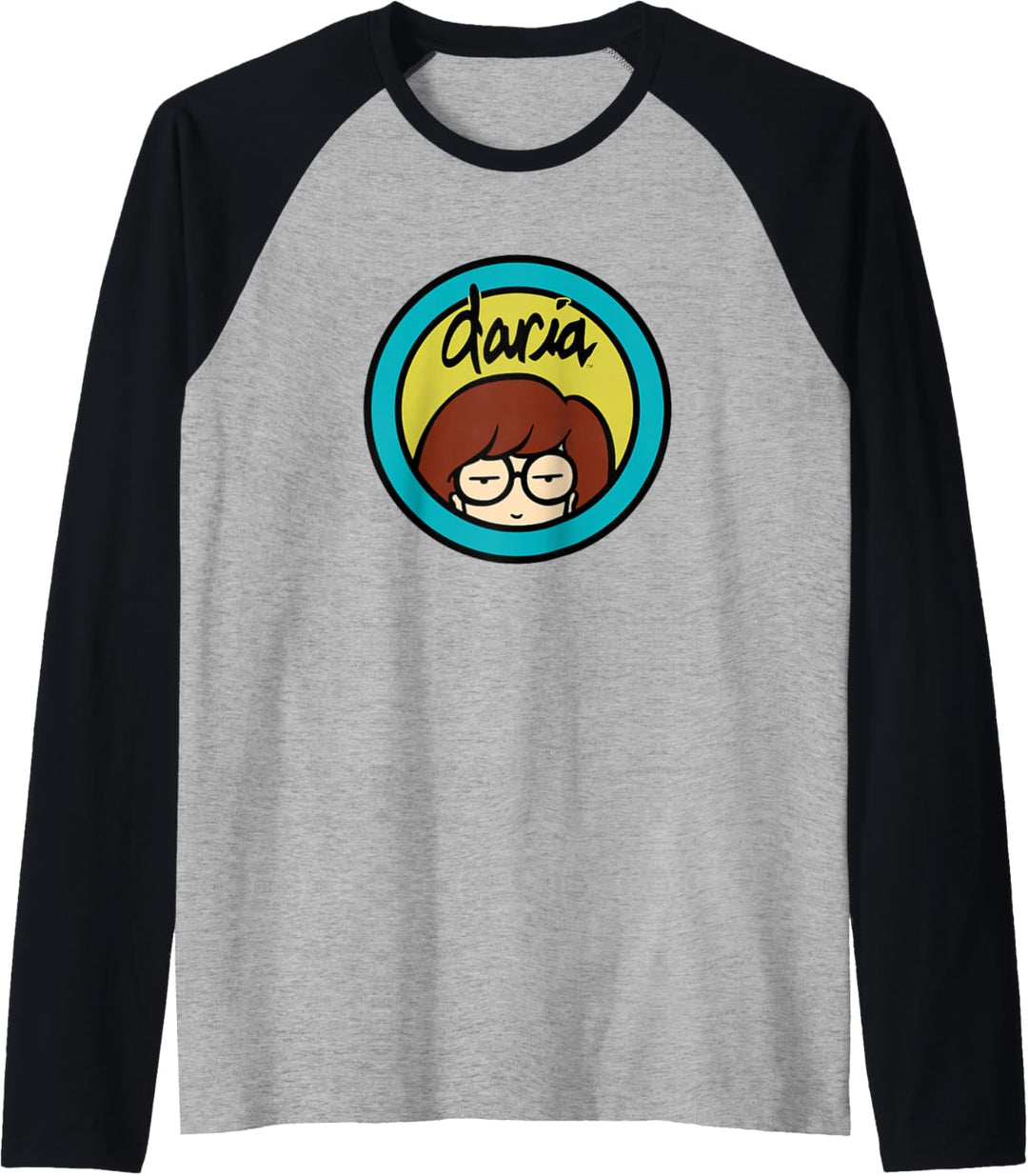 Daria Classic Yellow Blue Logo Raglan