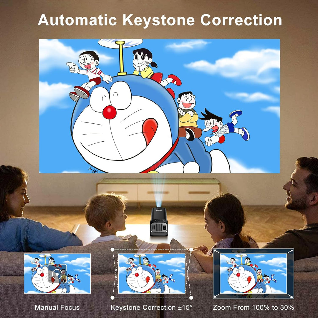 Salange Beamer,Kompatibel mit Netflix,4k heimkino Unterstützt,Handy Projektor Smart Mini Beamer für