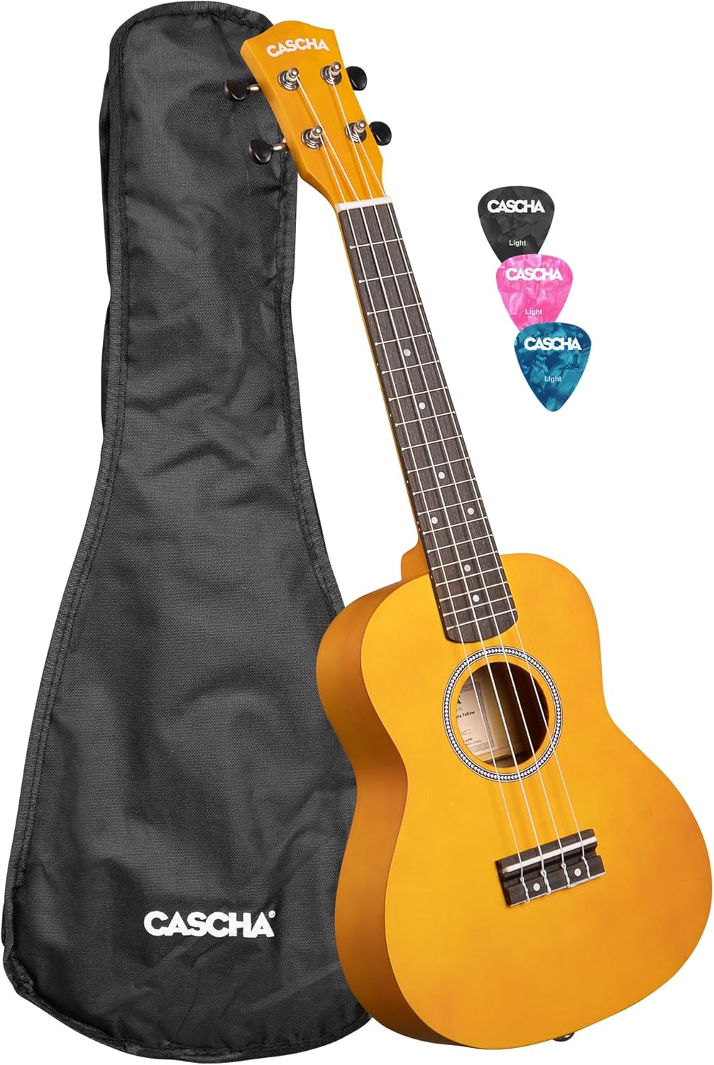 Concert Ukulele Linden Yellow (incl. Bag, 3 Picks)
