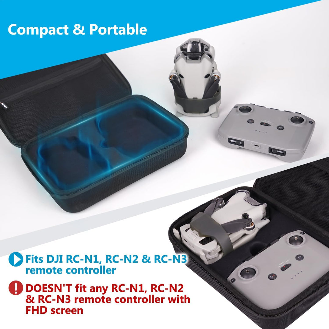 JSVER Tasche für DJI Mini 3/Mini 3 Pro, EVA Tragetasche/Tragekoffer Hervorragender Schutz kompatibel