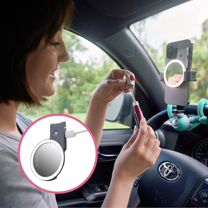 JOBY Beamo Ringlicht, Kompatibel mit MagSafe, LED Ringlicht, Mit Jedem Smartphone Nutzbar Dank des M