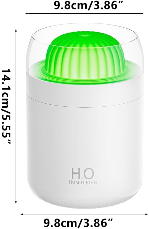 Luftbefeuchter 500 ml, 2-in-1 Kleiner Raumbefeuchter, 23dB Abschaltender Automatisch USB-Humidifier