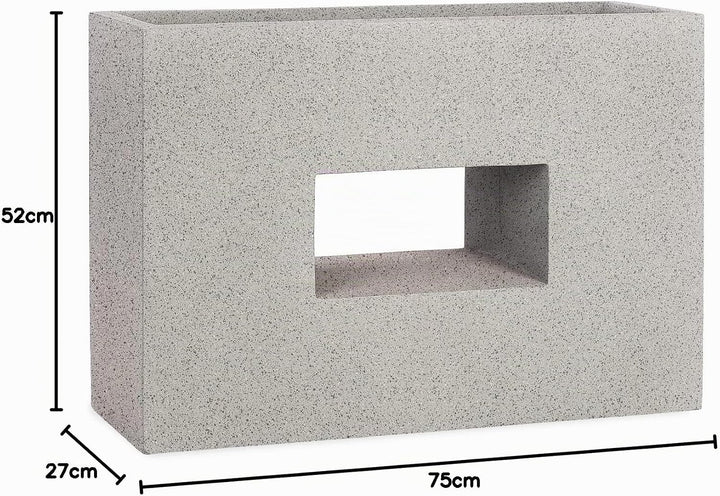 Pflanzwerk® Pflanzkübel Vista Granit Grau 52x75x27cm *Frostbeständiger Blumenkübel* *UV-Schutz* *Qua