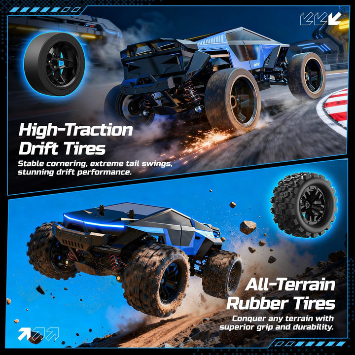 DEERC 1:18 RC Auto 40KM/H, Schnelles ferngesteuertes Drift &amp; Rennfahrzeug, 2,4GHz wasserdichtes Offr