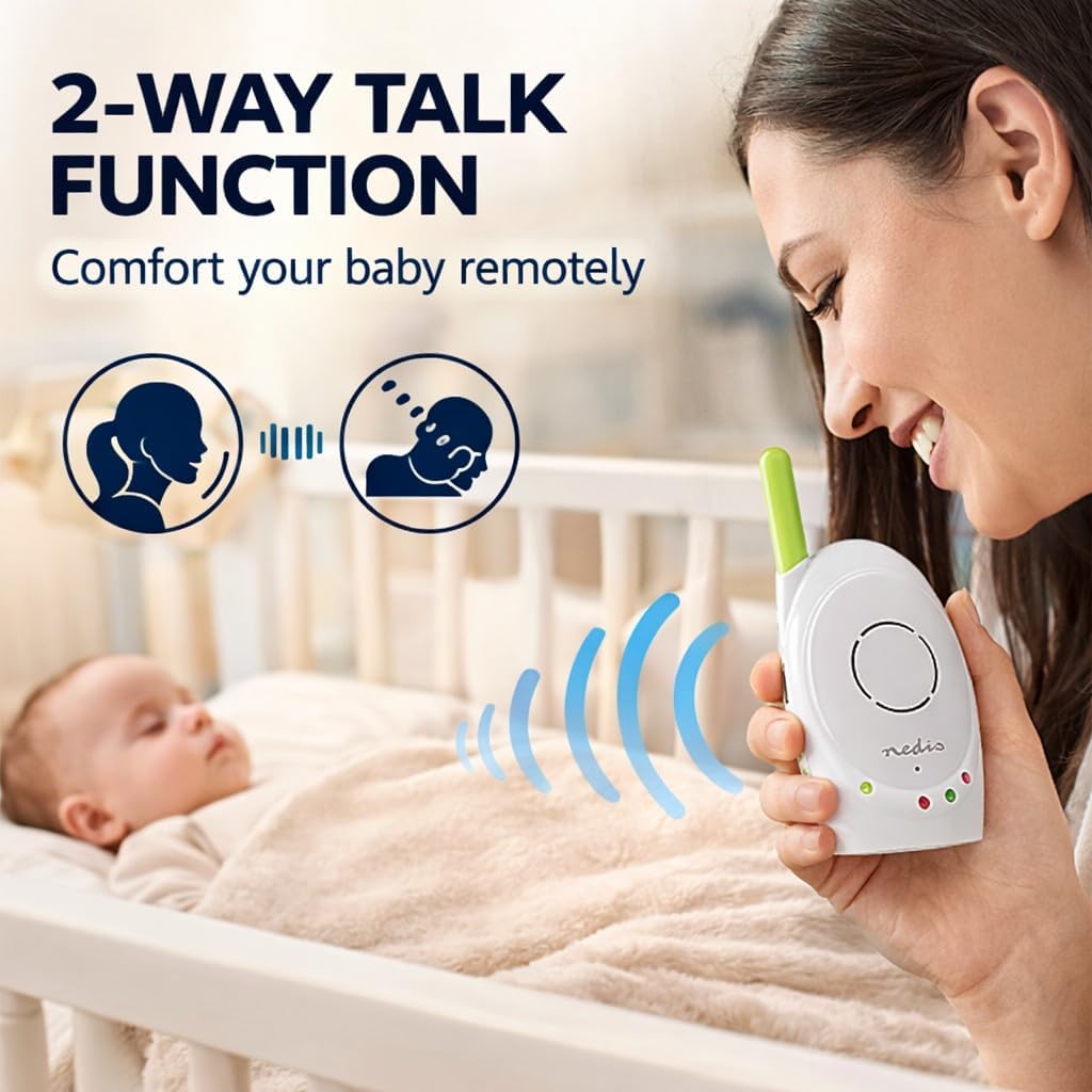 Nedis - Audio-Baby-Monitor - Babyphone - Gegensprechfunktion - Batteriebetrieben/Netzstromversorgung