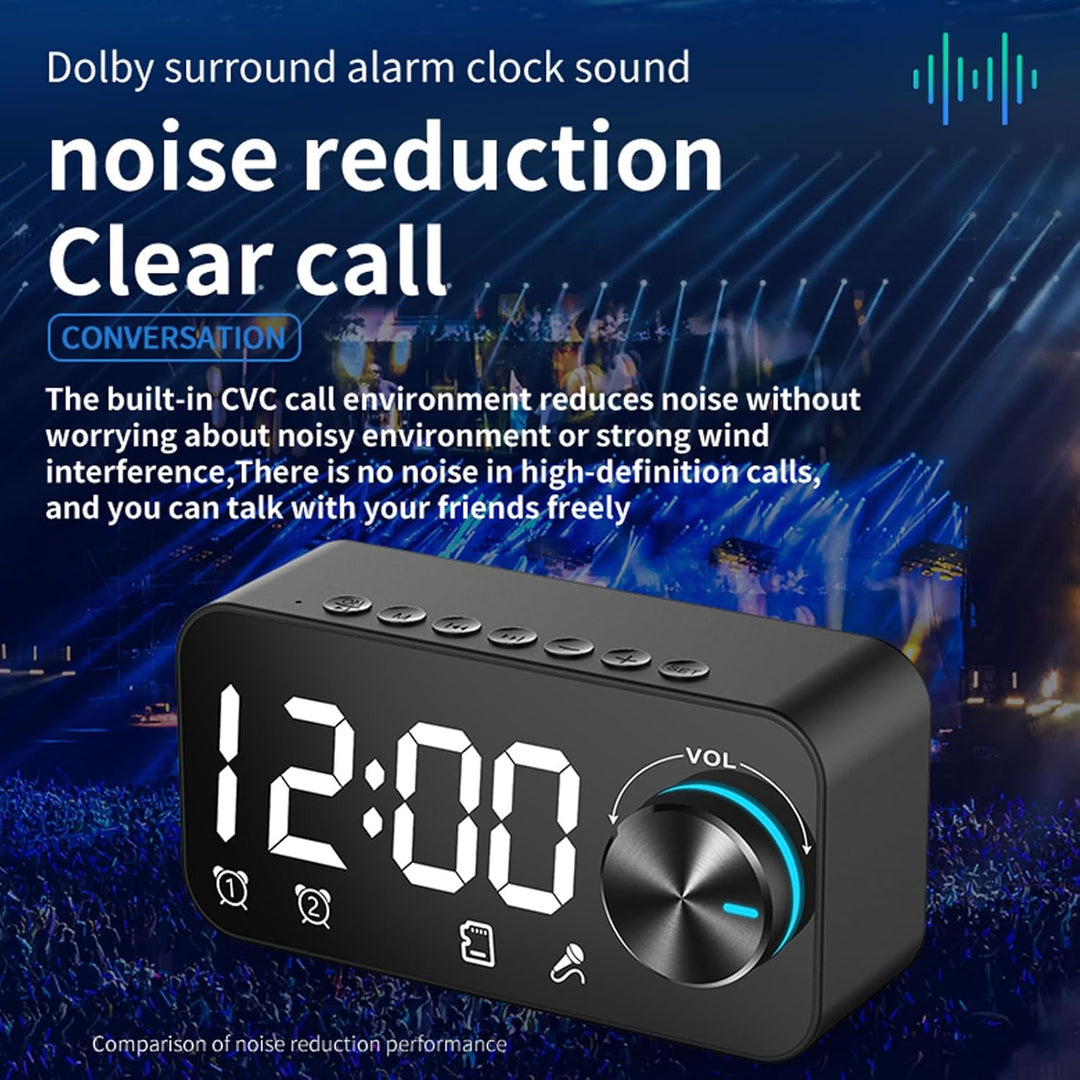 Wecker-Radio mit Bluetooth-Lautsprecher, Dual-Alarm-Digitaluhren Am Bett mit UKW-Radio, Integriertem