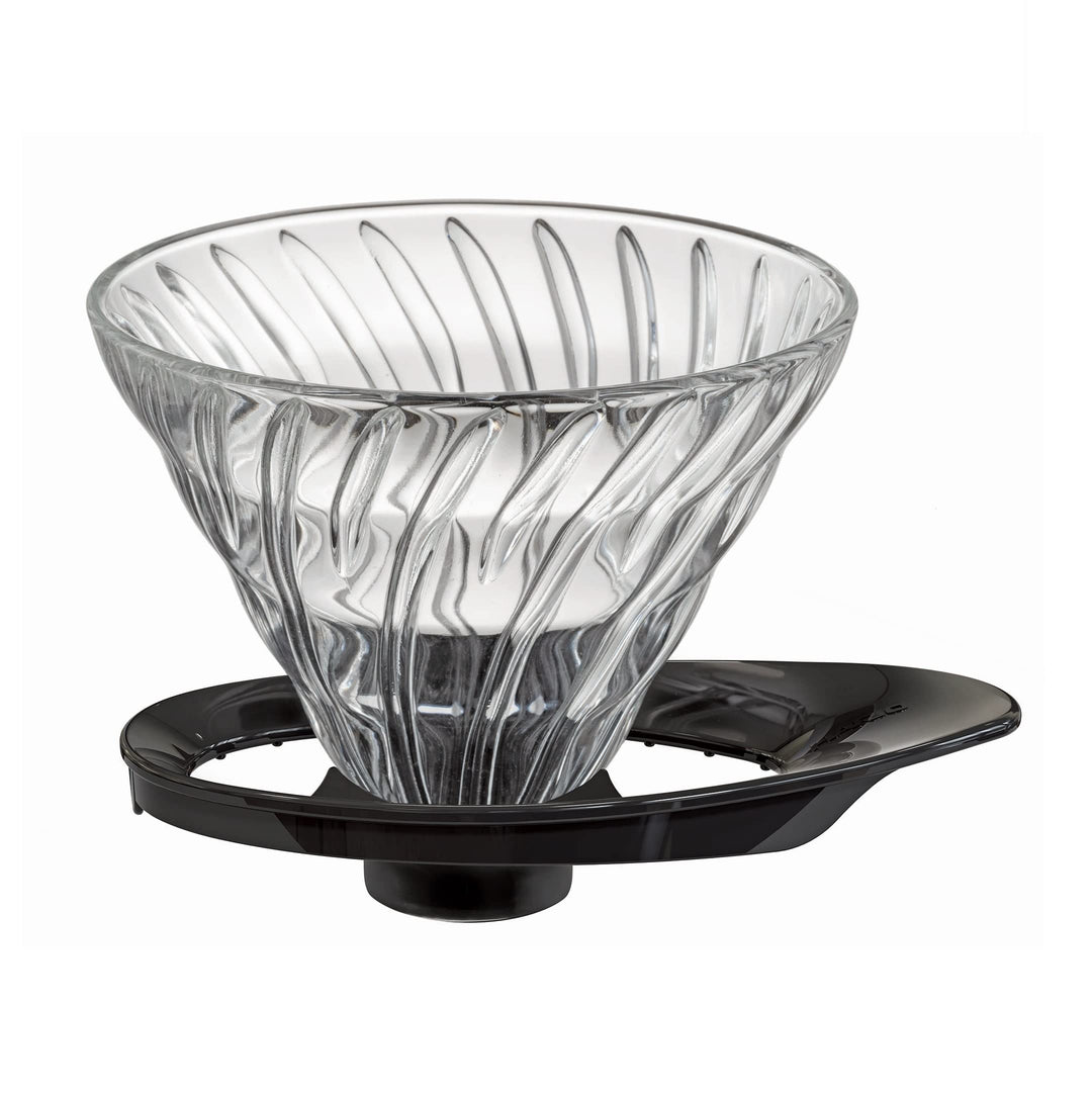 HARIO V60 Hitzebeständiger Glas-Kaffeetropfer 02 für 1-2 Tassen, schwarz, made in Japan VDGR-02-B [P