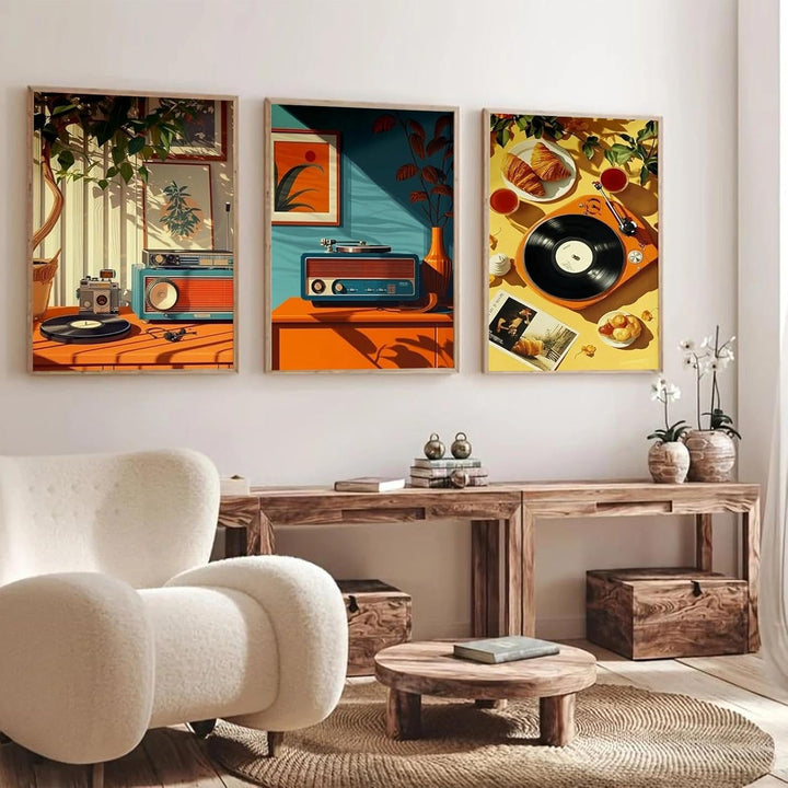 JATOK 6 Stück Malen Nach Zahlen Erwachsene, DIY Retro-MusikGemälde für Anfänger, Handgemalt Ölgemäld
