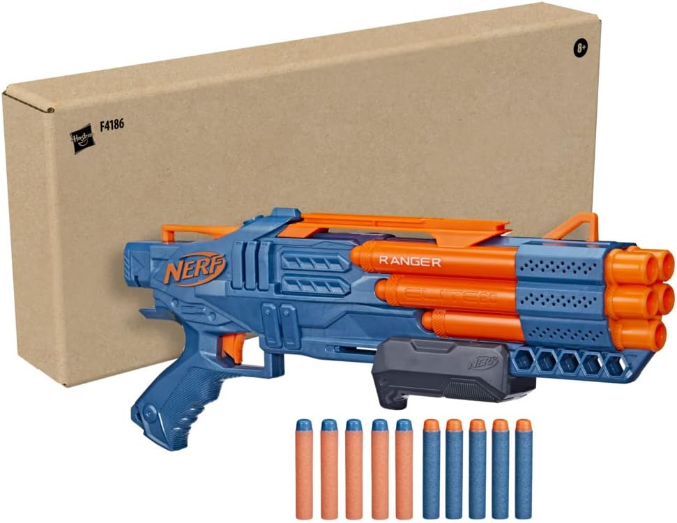 NERF Elite 2.0 Ranger PD-5 Blaster, mit 5 Läufen, 10 Elite Darts, einfache Handhabung, Dart-Aufbewah