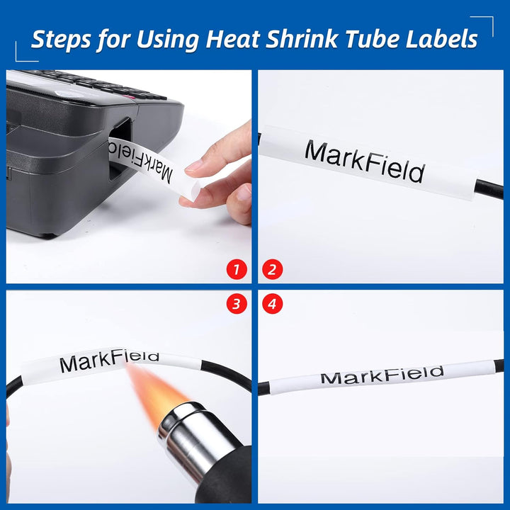 MarField HSe-251 23.6mm Schrumpfschlauch Schriftband Kompatibel mit Brother P-touch HS HSe251 Heat S