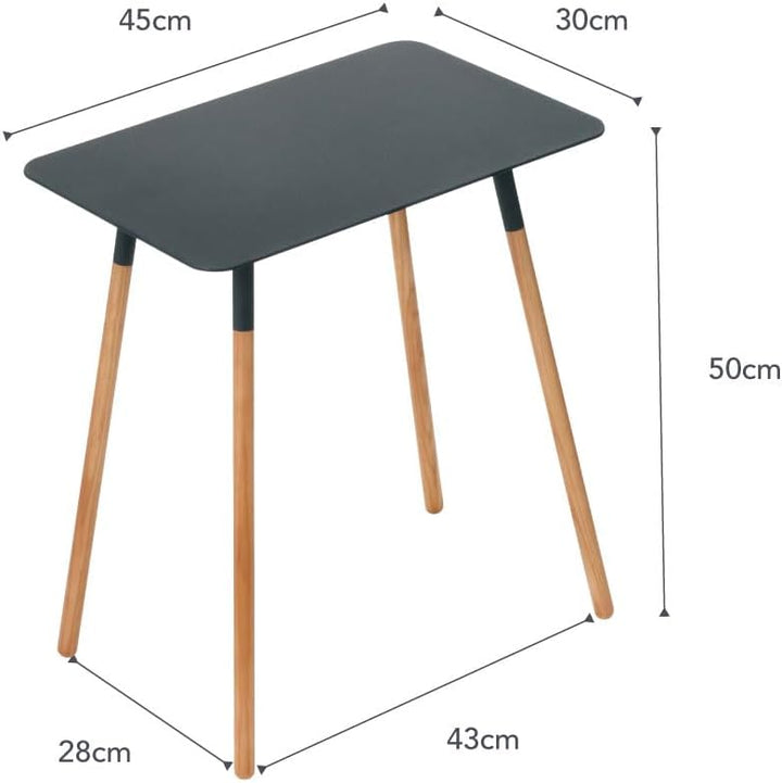 Side Table square - Plain - black Schwarz, Schwarz
