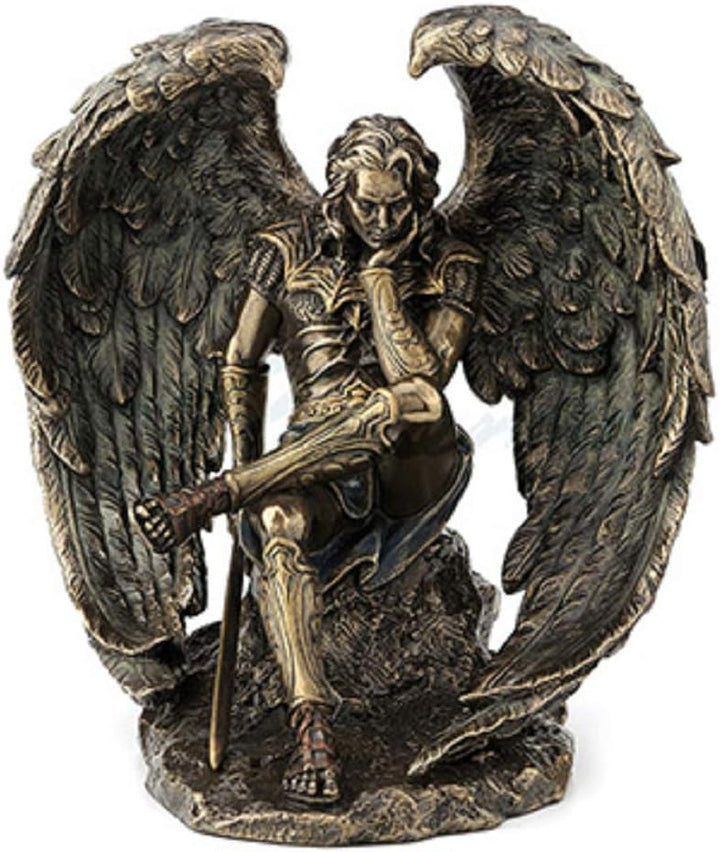 Veronese Design Statue Lucifer der gefallene Engel, 16,5 cm, Kaltguss, bronzefarben