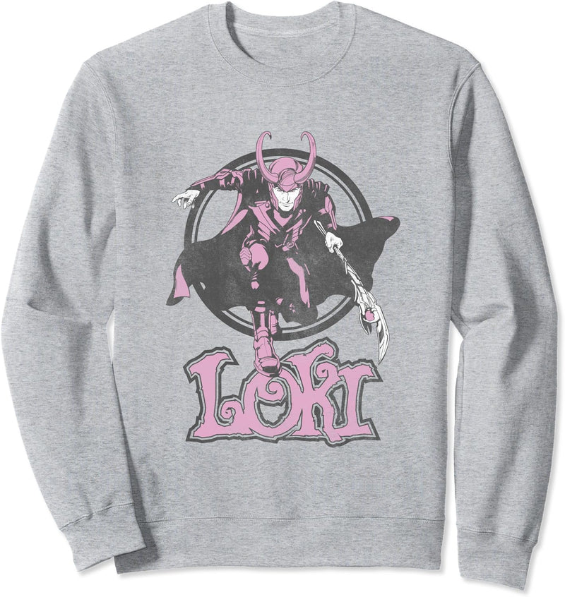 Marvel Loki Retro Pink Hue Stance Portrait Sweatshirt