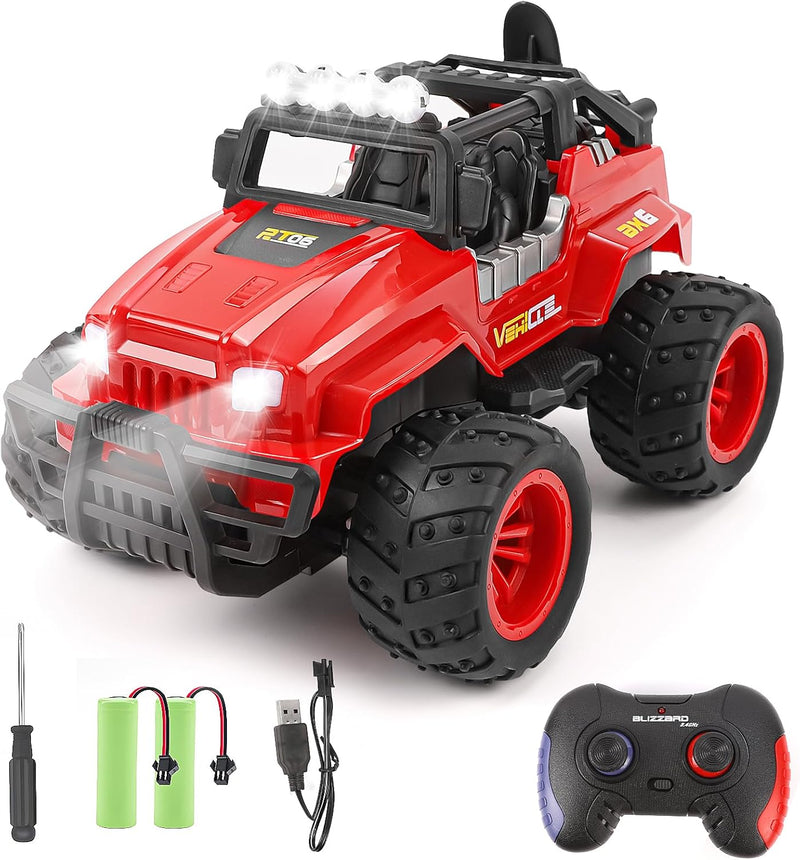 Weinsamkeit Ferngesteuertes Auto, 1/16 RC Auto Kinder All Terrain Off Road RC Monstertruck mit LED S