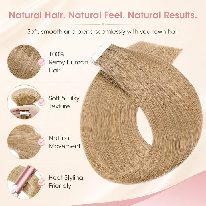 Tape in Extensions Echthaar 20stk, leicht Version Tape Extensions Echthaar, Remy Haarextensions Tape