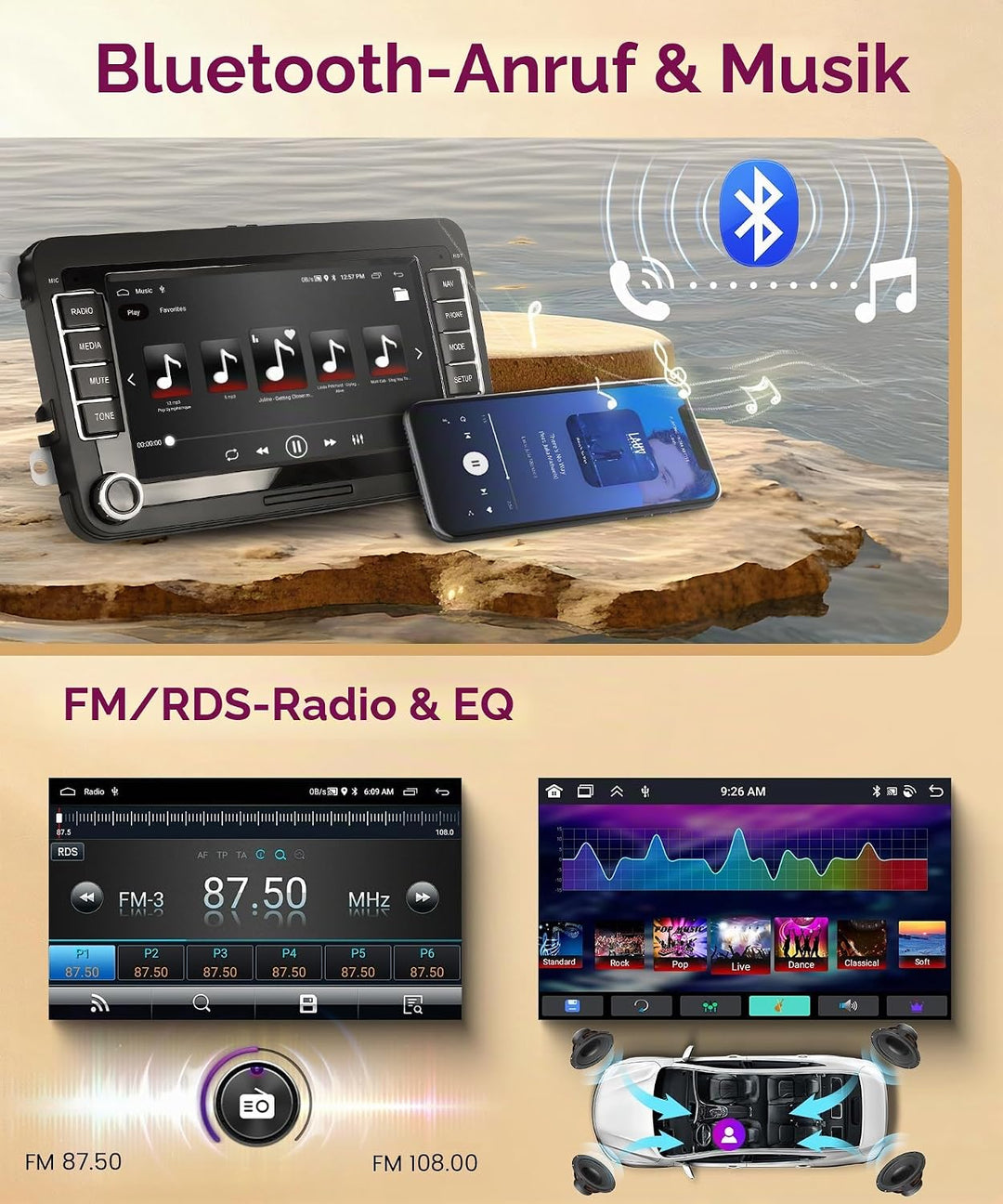 6G+128G 8 Core Wireless Carplay Android Autoradio für VW Golf 5 6 Passat Polo Tiguan Touran Caddy Sk