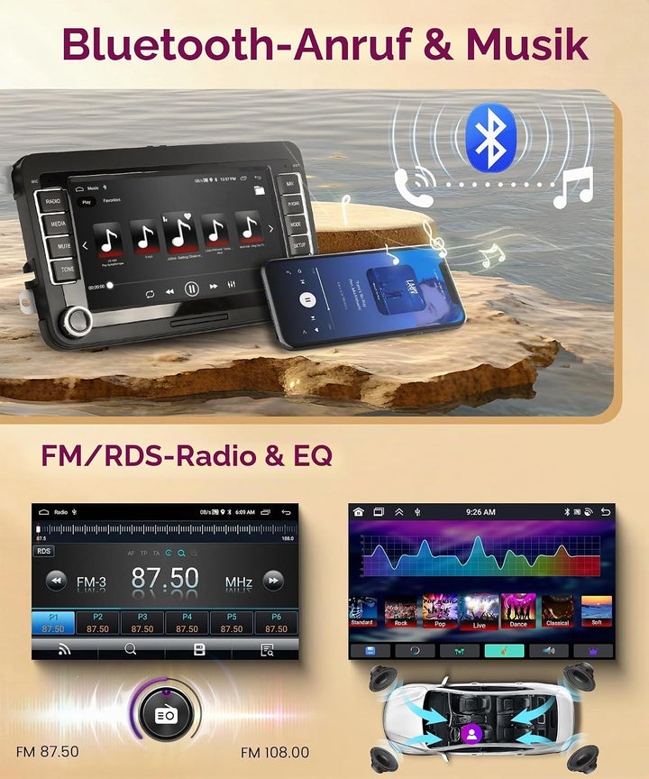 6G+128G 8 Core Wireless Carplay Android Autoradio für VW Golf 5 6 Passat Polo Tiguan Touran Caddy Sk