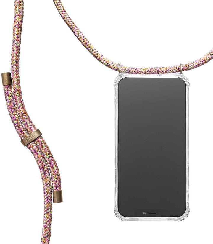 KNOK Premium Handykette für Apple iPhone 13 Pro, Unicorn, transparent | Silikonhülle mit fest verbun