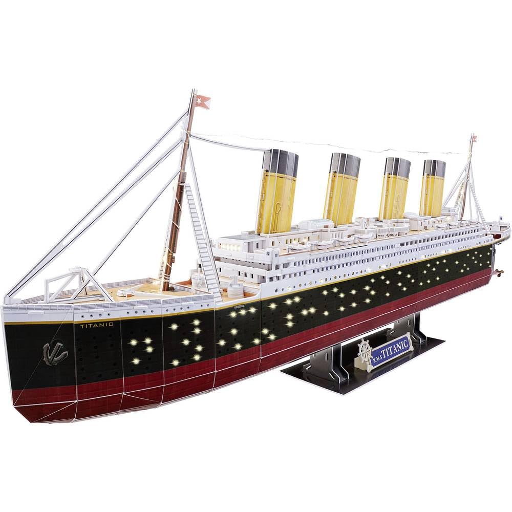 Revell RMS Titanic LED Edition 3D Puzzle | Detailgetreue Nachbildung des legendären Schiffs | Histor